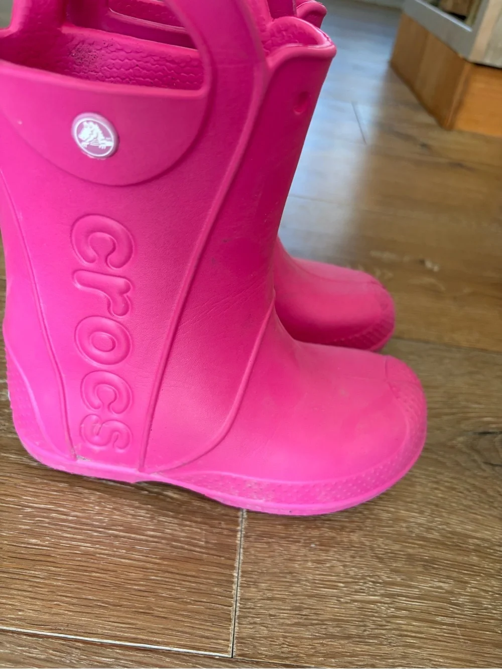 CROCS Kids Hot Pink Pull-On Rain Boots